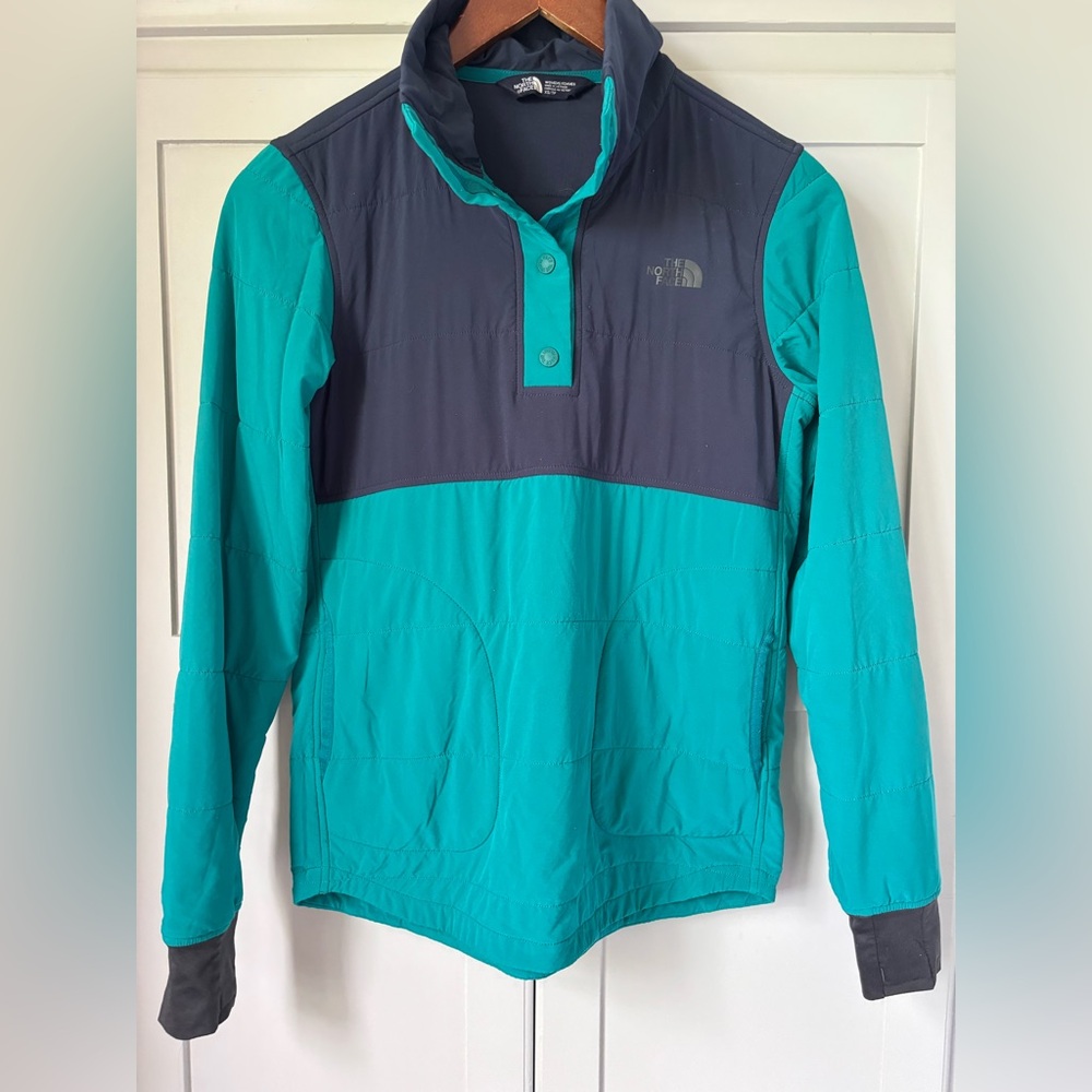 The North Face Teal and Navy Pullover, TNF Mountain Sweatshirt